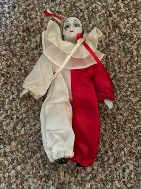 Porcelain Harlequin doll